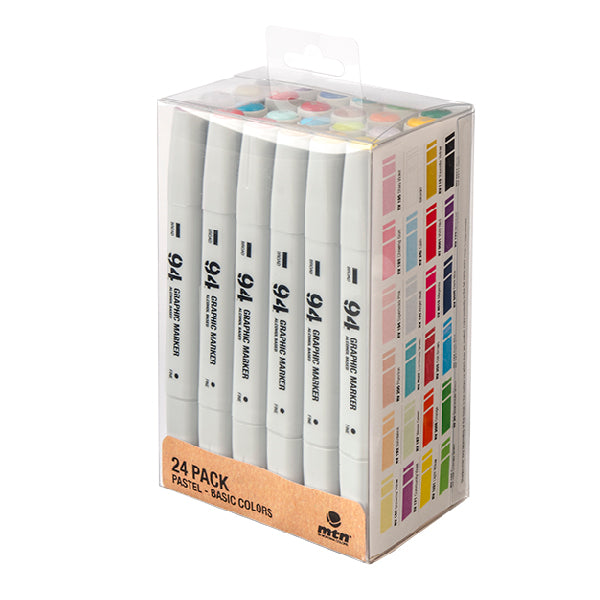 MTN 94 Graphic Marker &lt;/br&gt;24 Pack - Primary/Pastel