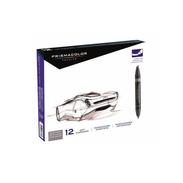 Prismacolor Warm Grey Dual Tip Marker 12 Pack | Spray Planet